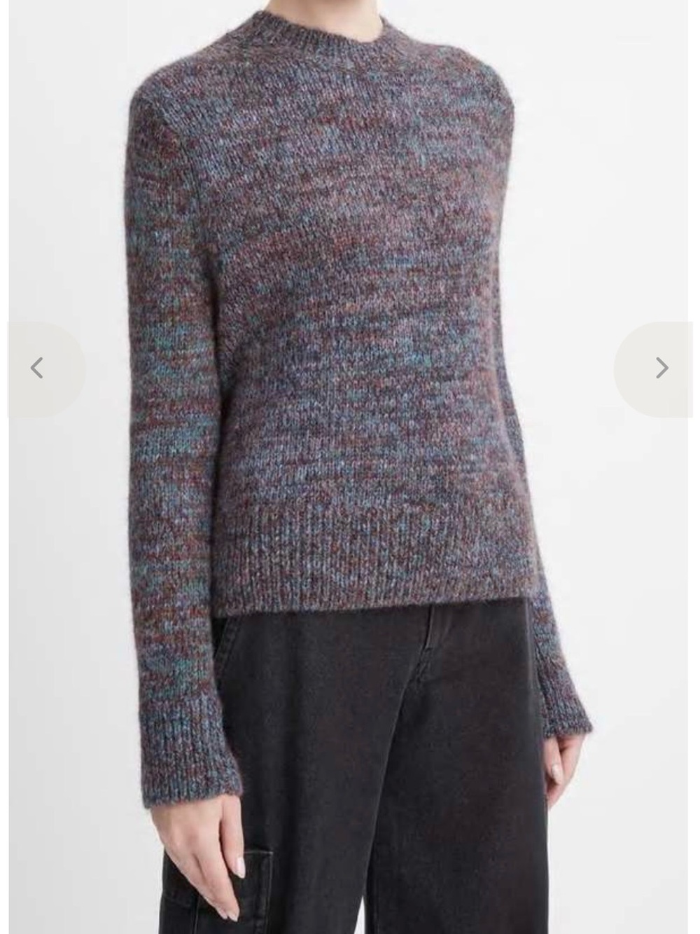 VINCE marled crew-neck sweater in rust/steel/stone combo size Medium